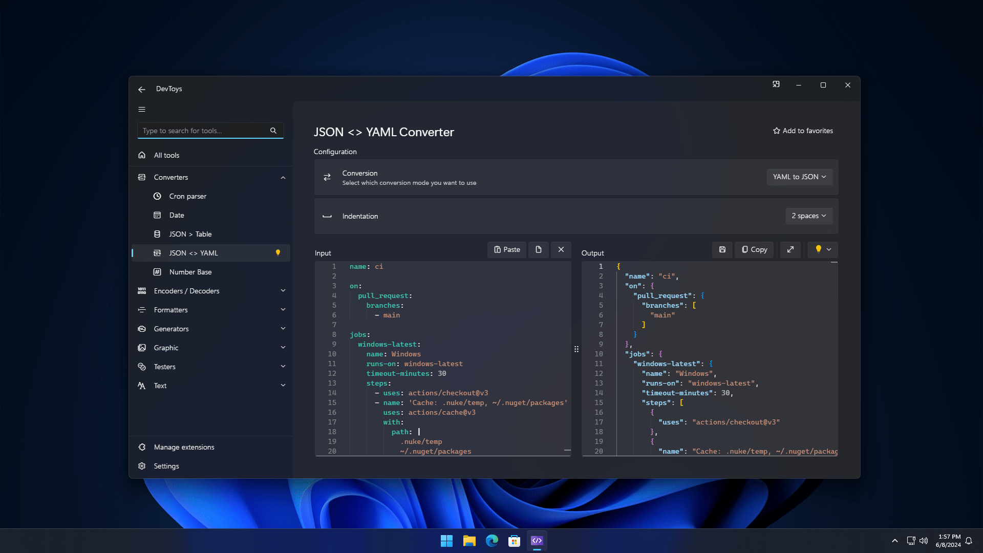 DevToys on Windows