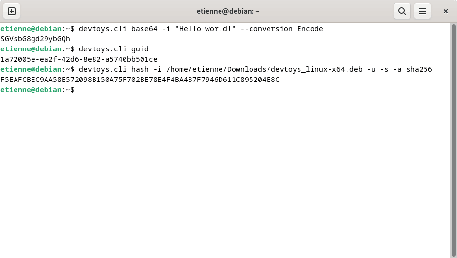 Screenshot of DevToys