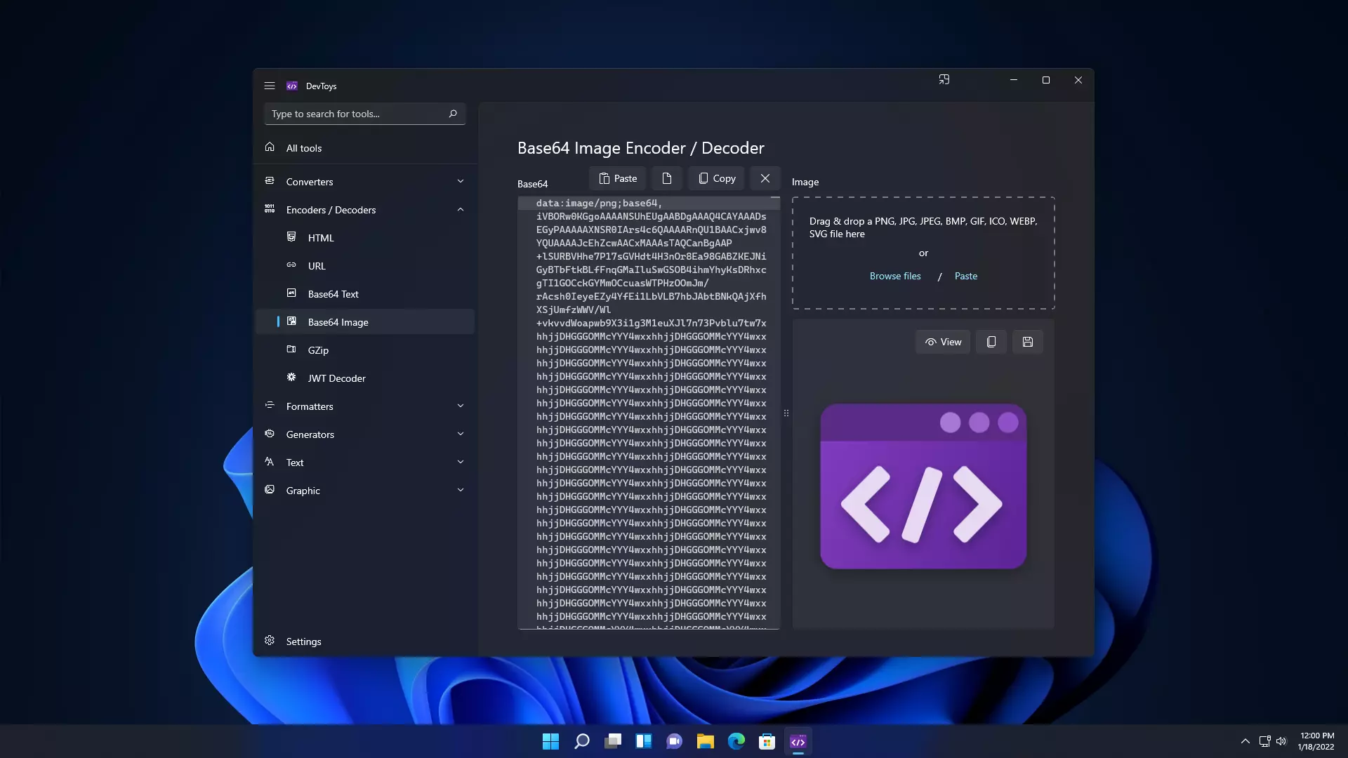 Base64 image encoder and decoder